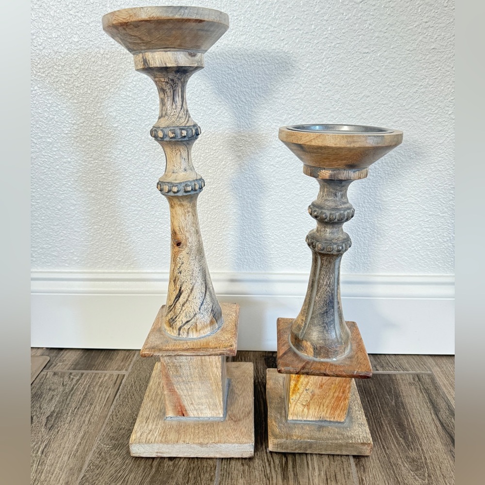 Wooden Candle Pillars
